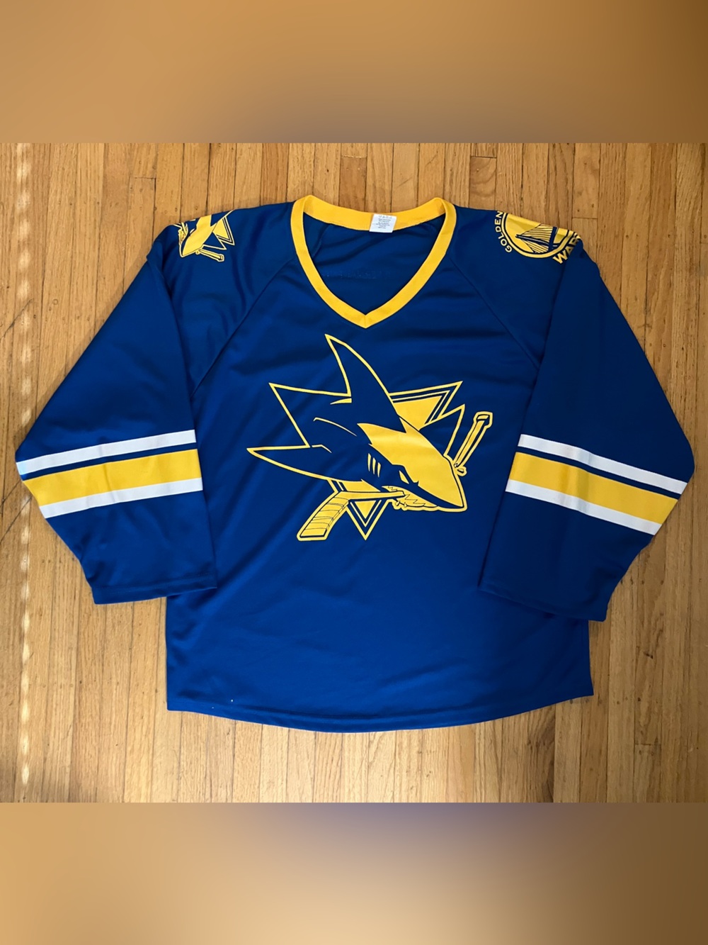 Men’s San Jose Sharks x Golden State Warriors Mash-up Practice Jersey, Medium